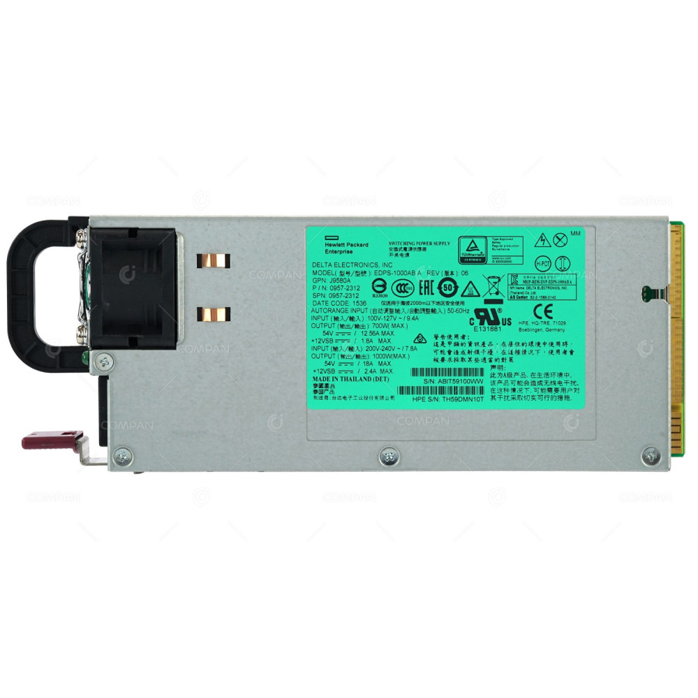 J9580A HP 1000W SWITCHING POWER SUPPLY FOR E3800 X312